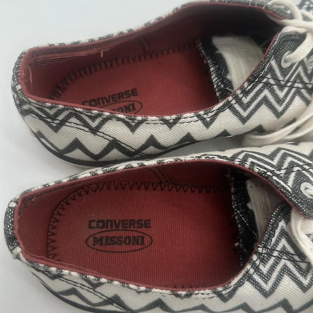 Converse x Missoni Collaboration Women’s Shoes Shiny Black White ZigZag W Size 8 - Picture 12 of 13